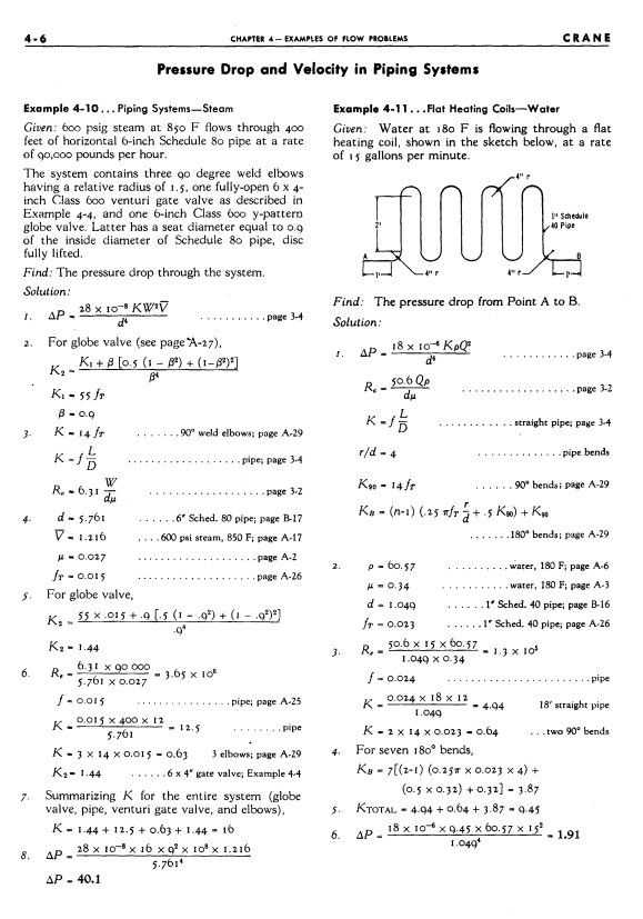 Page 4-6 of Flow of Fluids Through Valves, Fittings, and Pipe by Crane.